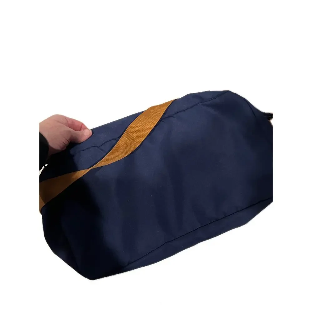 Blue Brown Canvas Totle Duffel Gym Bag 18